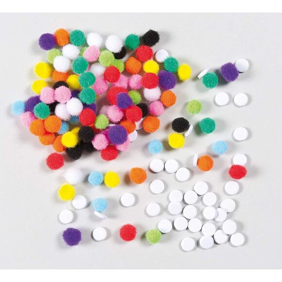 Self Adhesive Fuzzy Plush POM POMS - Pack of 200 10mm - Picture 7 of 8